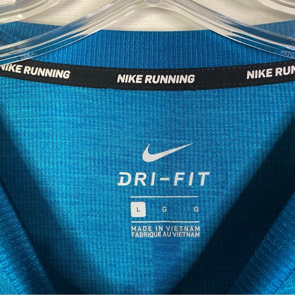 Nike Running Dri-Fit Medalist Long Sleeve Work out Shirt Large men teal blue - Picture 5 of 10
